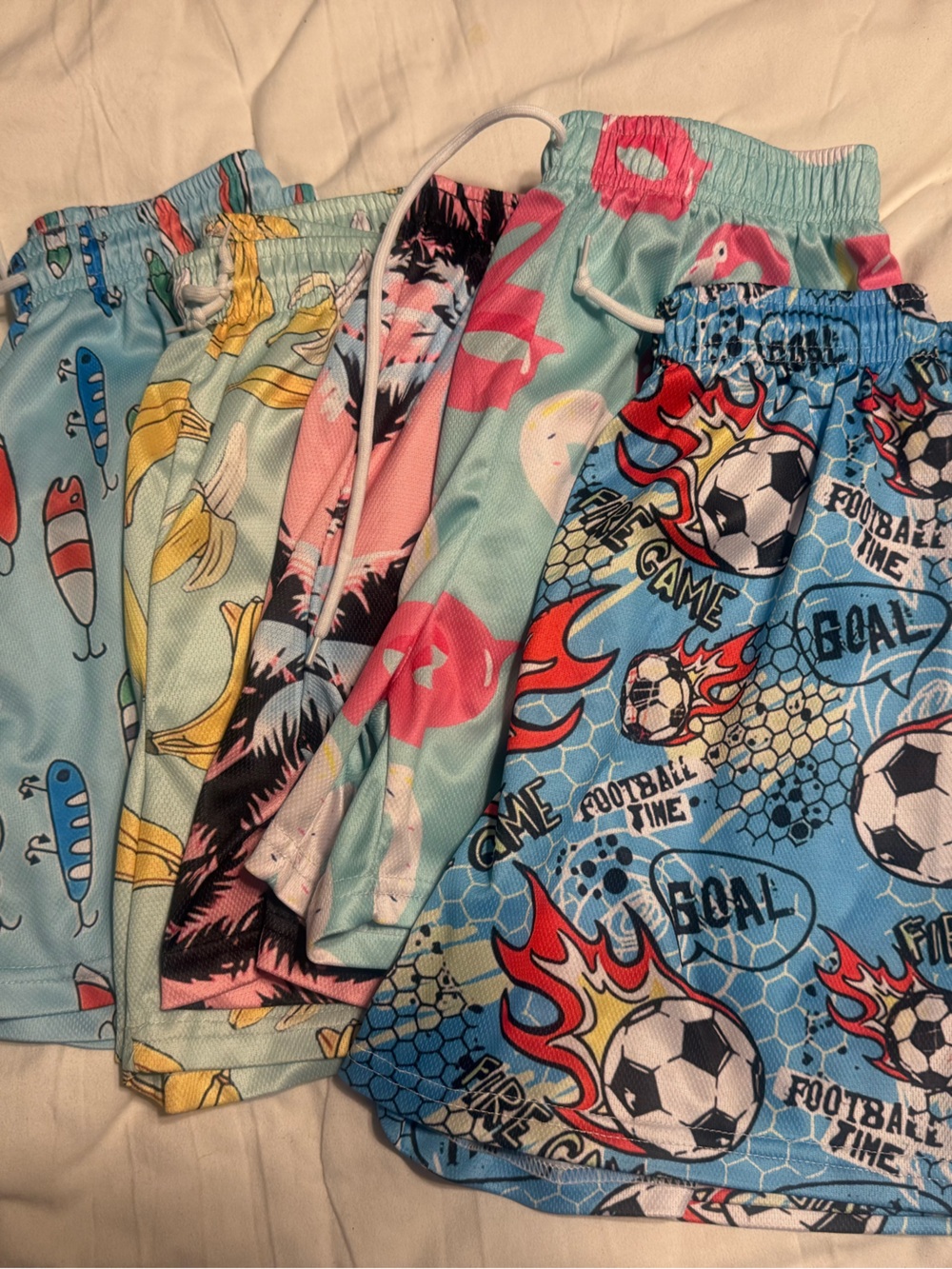 Colorful Boys Swim Trunks - Soccer & Tropical Prints